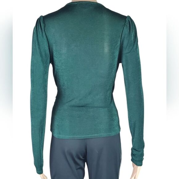 Evereve Jewel Green Wrap Top - Picture 2 of 7